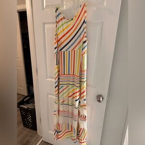 Peter Som rainbow stripe dress size L